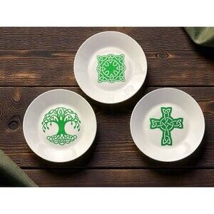 Custom Decorative Celtic Knot Salad Plates | Royal Norfolk | 7 in | Set Of 3